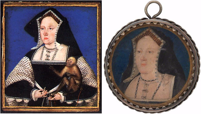 Katherine of Aragon by Lucas Hornebolte, c.1525-26 - Katherine of Aragon Attributed to Lucas Horenbout; NPG L244
