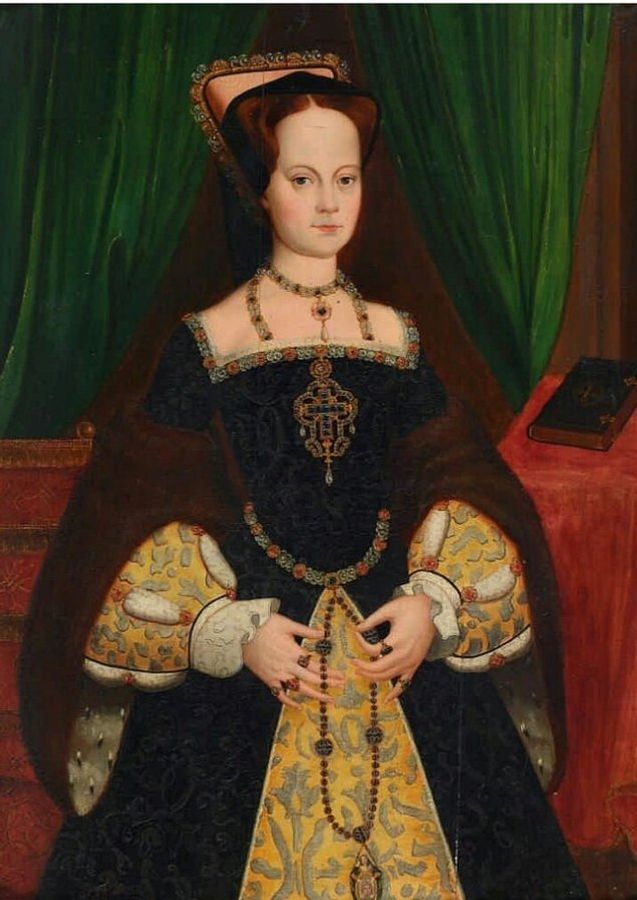 Mary Tudor head with Katherine Parr body and Princess Elizabeth background