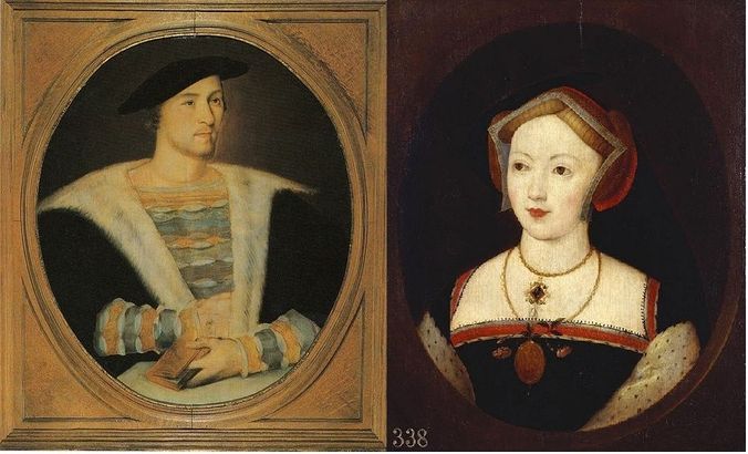 William Carey and the Holyrood Palace Mary Boleyn – set in vignette style and facing inward at each other, as shrewdly observed by Ann Etheridge