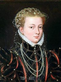Portrait of Margaret Duchess of Parma, Regent of the Netherlands, c.1559/67 Oil Painting Reproduction – Francois Clouet (c.1510-1572)