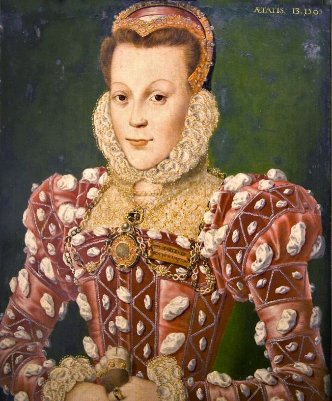 Mary Browne, Countess of Southampton. Painted at thirteen (1566) by Hans Eworth. This painting is at Welbeck Abbey.