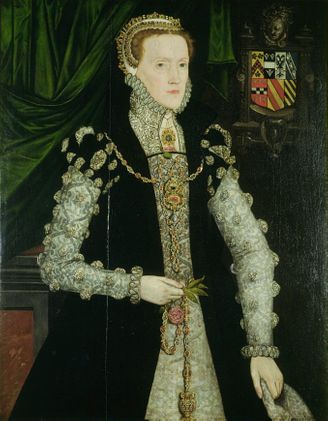 Mildred Cooke, Lady Burghley by Hans Eworth, at Hatfield House