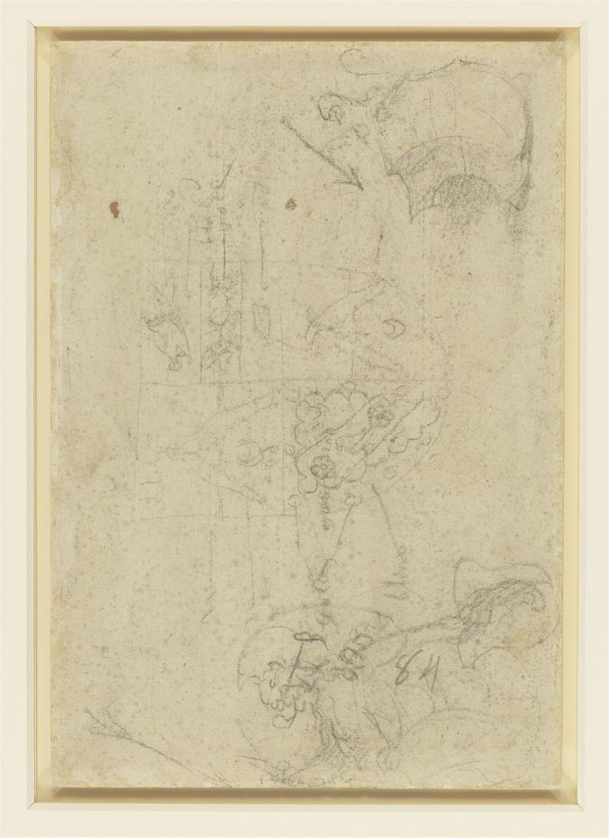 On the verso, a coat of arms of the Wyatt family, and other heraldic sketches c.1533-6