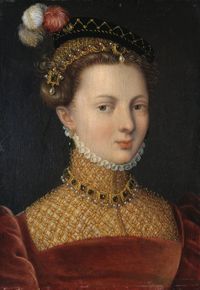 ab. 1545-1550 Unknown artist, probably Corneille de Lyon - Portrait of a lady, probably Philippine Welser  (Veste Coburg Castle)