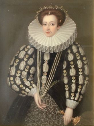 Enamel portrait miniature, Anne Morgan, Lady Hunsdon, by Henry Bone, c.1817, after original in the collection at Hatfield House.