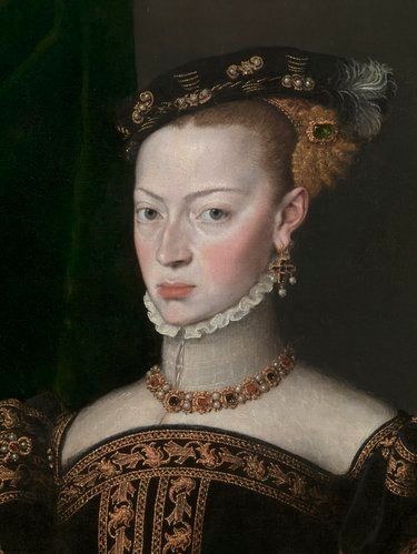 Joanna of Austria (1535-73) c.1552-3, by a follower of Anthonis Mor (detail)
