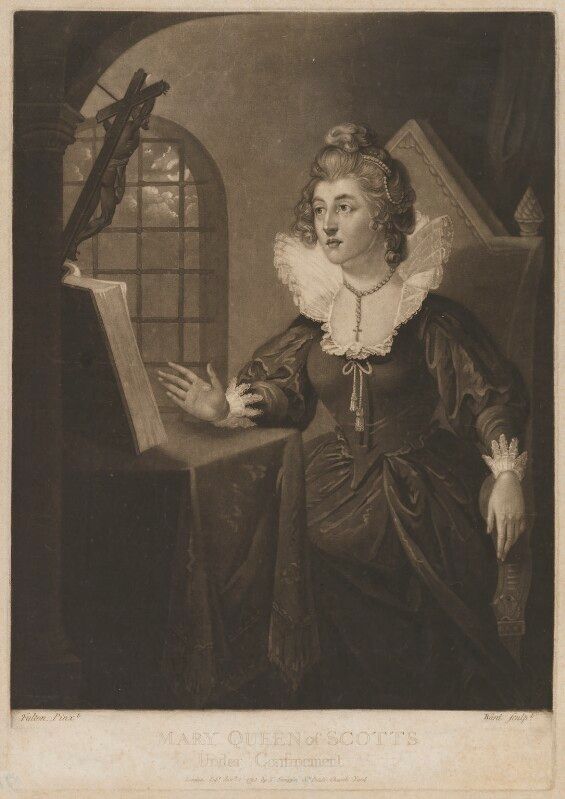 Mary Queen of Scotts Under Confinement (called Mary, Queen of Scots) – Engraving NPG D13125 © National Portrait Gallery, London