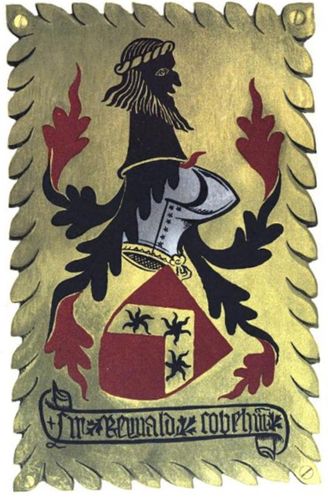 Stall Plate of Sir Reynold Cobham, Knight – A Soldan's Head with a Gold Wreath