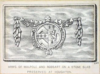 Arms of Walpole and Robsart on a Stone Slab preserved at Houghton (print)