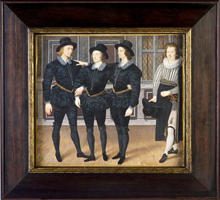 The Three Brothers Browne, 1598, by Isaac Oliver