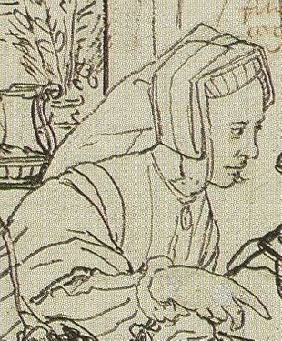 Margaret Giggs – The compositional sketch by Hans Holbein the Younger (detail)